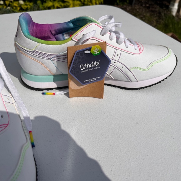 Brand new ASICS white rainbow thread shoes - Picture 2 of 5